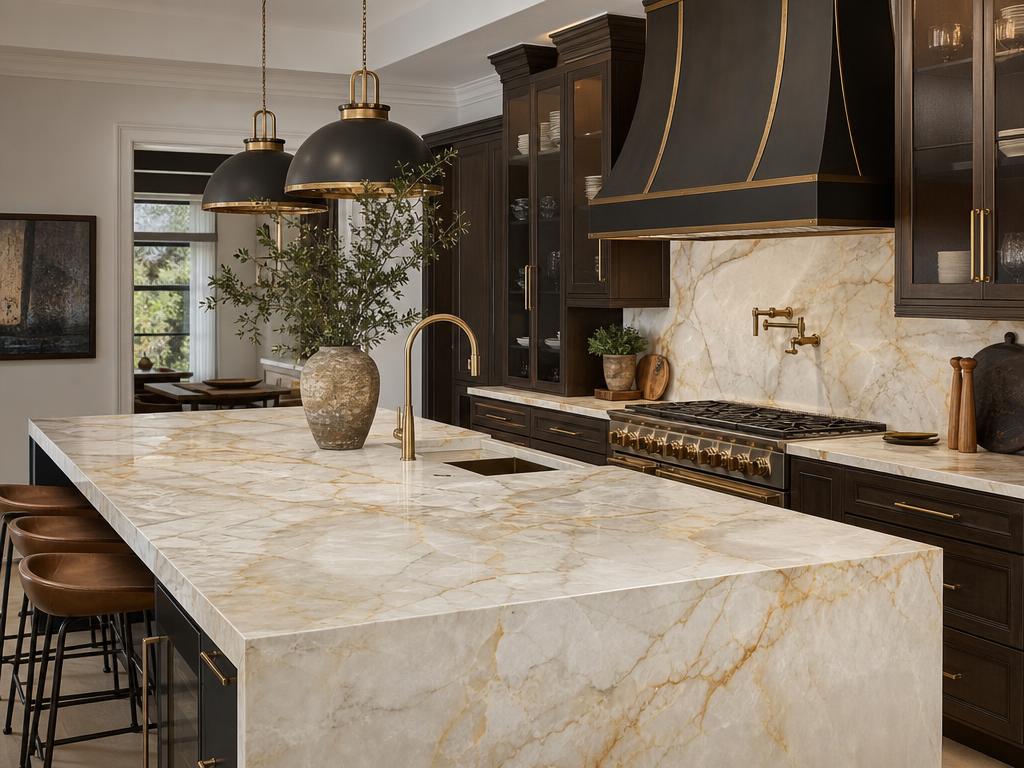 Quartzite countertop surface installed by Northeast Surfaces